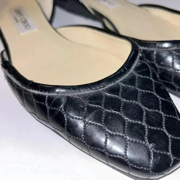 Jimmy Choo Black Leather Flats Size 40 - Picture 4 of 16